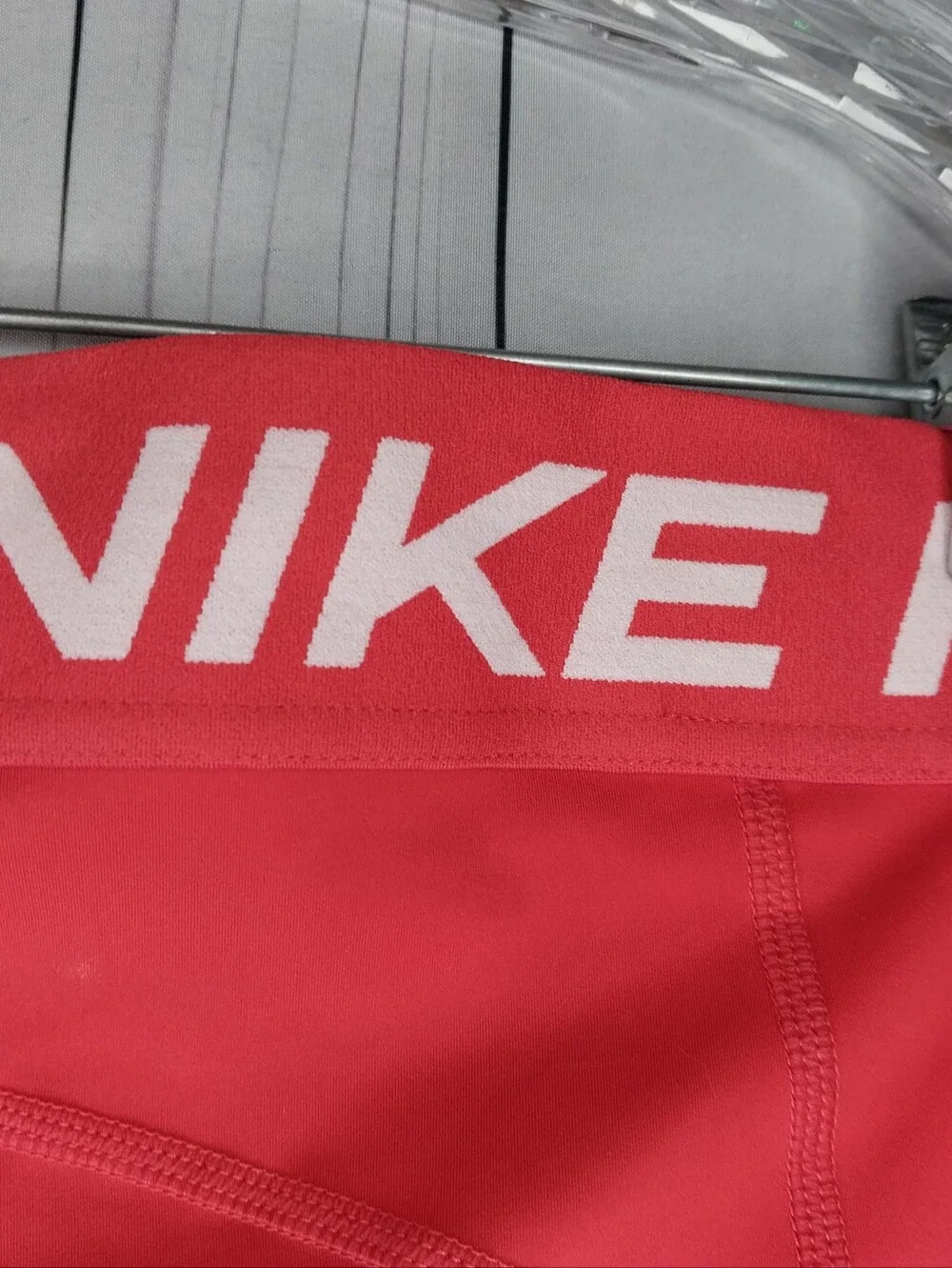 Nike Red Compression Activewear Athleisure Gym Wear Leggings with White Swoosh